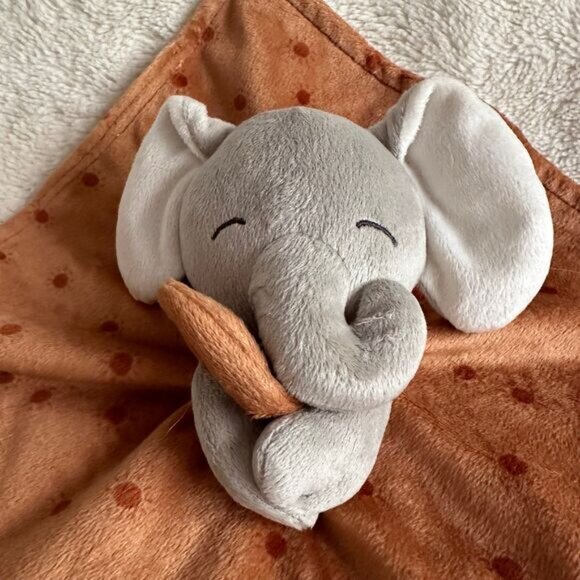 Gerber Modern Moments Baby Grey Elephant Brown 12” Sun Security Blanket Lovey - Picture 2 of 5
